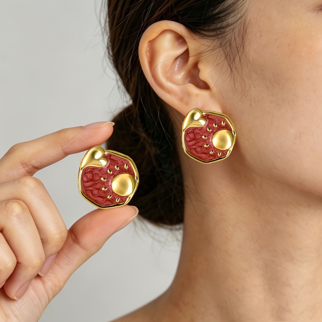 Women's 3D Sculpted Stainless Steel Earrings, Fashionable